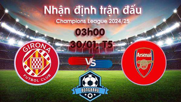 Soi kèo Girona vs Arsenal, 3h00 ngày 30/1/2025 – Cúp C1 Châu Âu