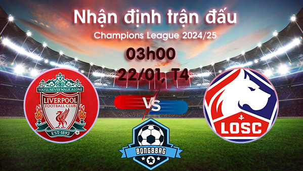 Soi kèo Liverpool vs Lille, 03h00 ngày 22/01/2025 – Cúp C1 Châu Âu