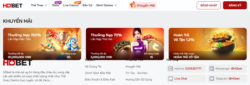 Khuyến mãi tại HDBet có giá trị cao