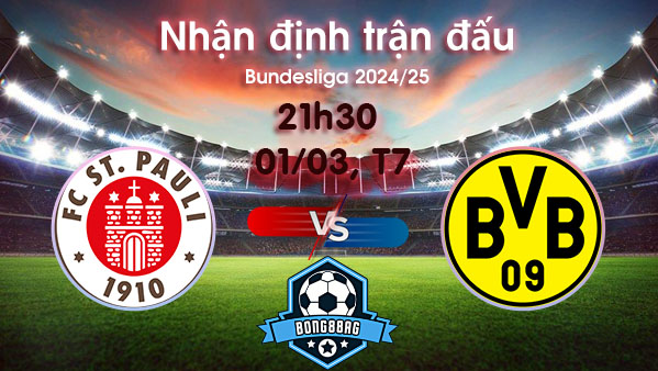 Soi kèo St Pauli vs Dortmund, 21h30 ngày 01/03/2025 – Bundesliga