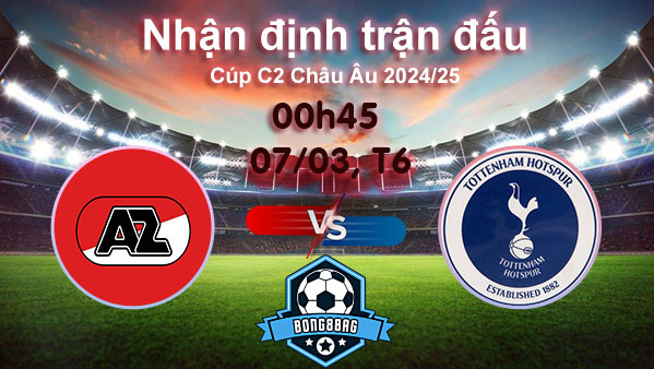 Soi kèo AZ vs Tottenham, 00h45 ngày 07/03/2025 – Cúp 2 Châu Âu