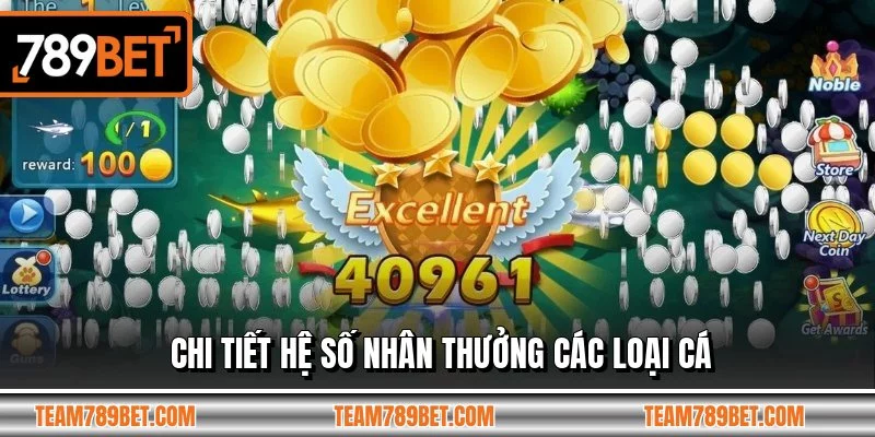 Chi tiết hệ số nhân thưởng các loại cá